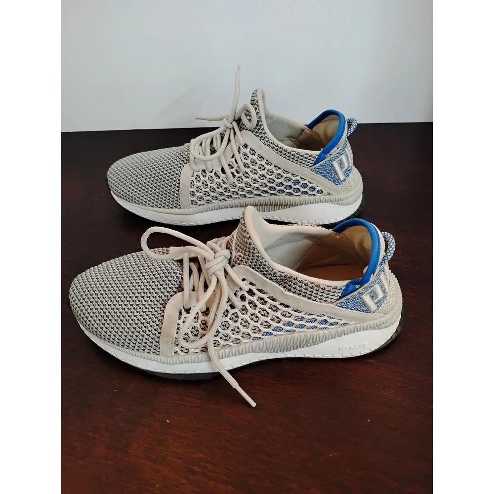 Puma Ignite Netfit Womens Grey Blue Running Shoes 366162-01 Size 7.5